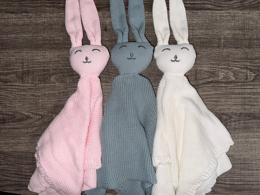 Embroidered Knit Bunny Lovey